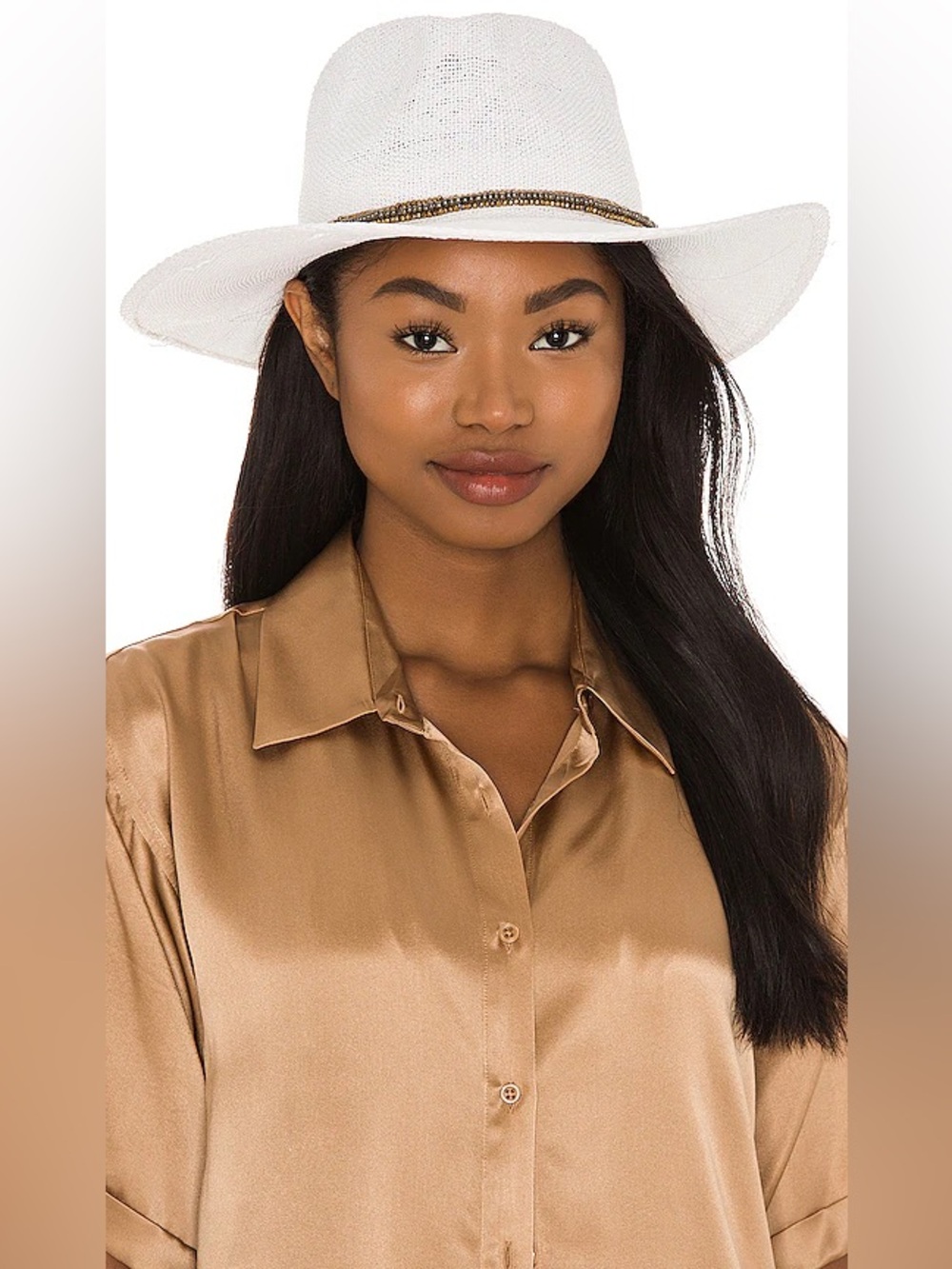 🤍🥥Nikki Beach Monte Carlo Sun Hat with beaded band - White - perfect condition🥥🤍